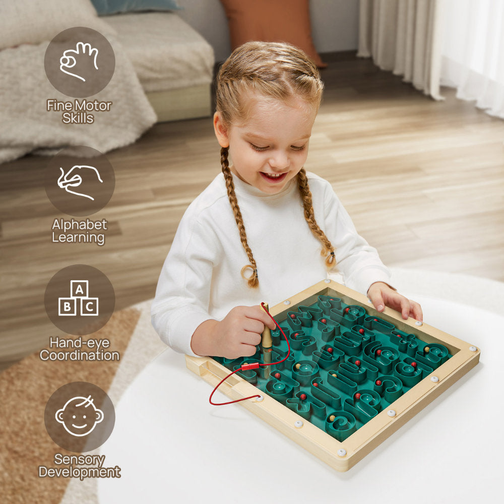 TopBright - Magnetic Maze - Alphabet Tracing Board
