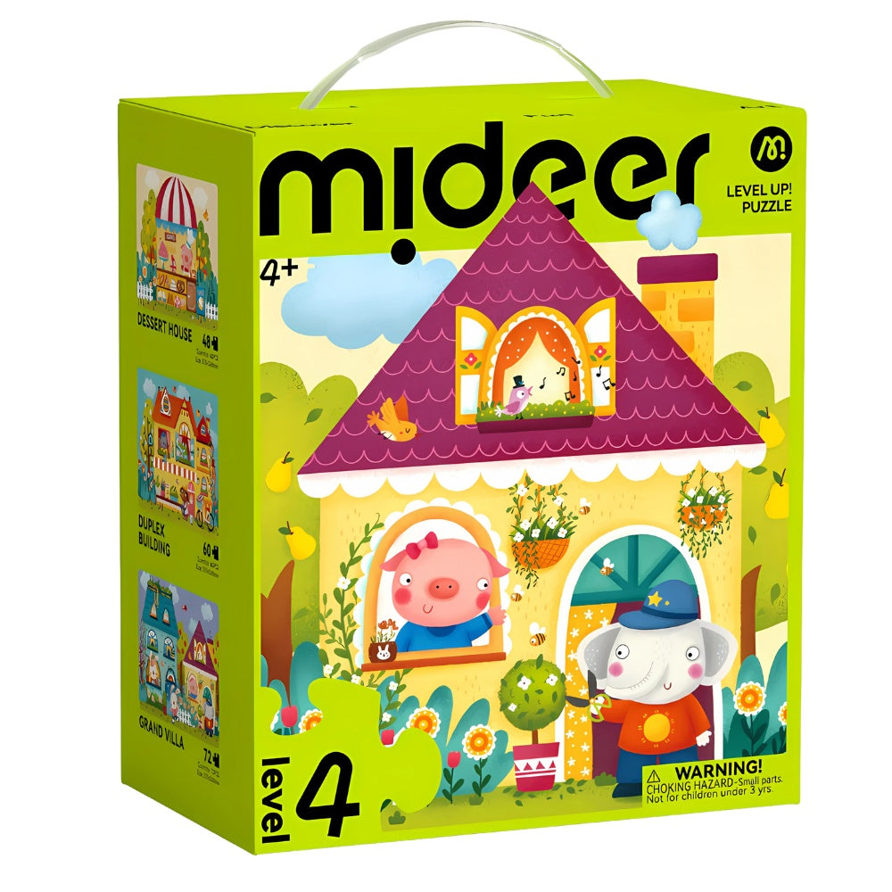 Mideer - Level Up Jigsaw Puzzle for Kids - 3-in-1 - Level 4 Fairy Tale Town
