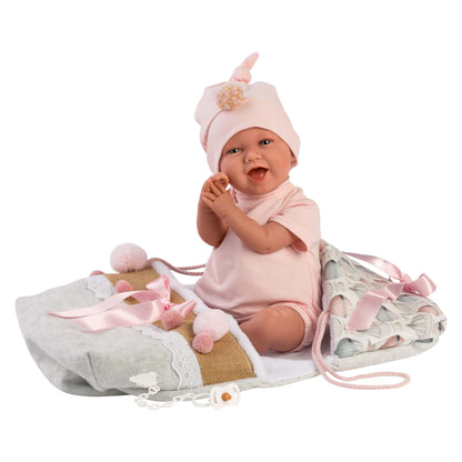 Llorens - Baby Doll with Sleeping Bag, Clothing & Accessories: 40cm (Mechanism Optional) - Motherhood