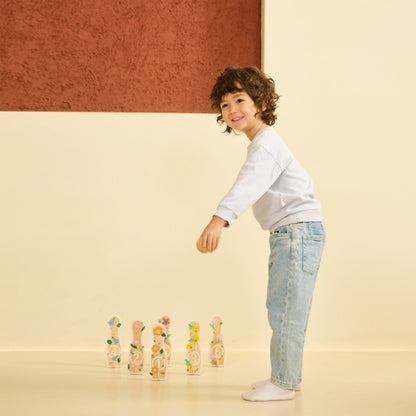 Classic World - Flower Bowling - Wooden Game - 14pcs