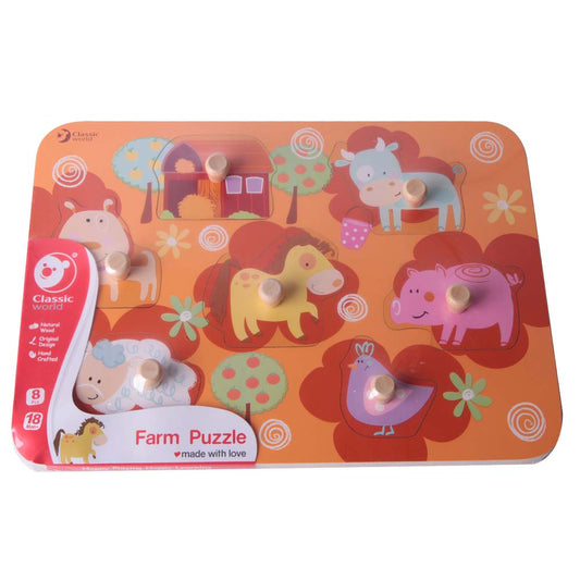 Classic World - Peg Puzzle - Farm - 7pcs - Motherhood