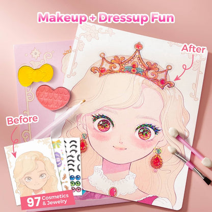 Jar Meló - 4-in-1 Makeup and Dress Up Arts & Crafts Book Set: Princess Glam