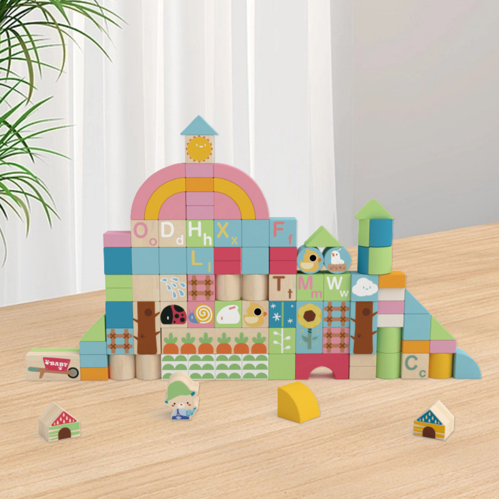 Classic World - Play & Learn - Rainbow Garden Set - 100pcs