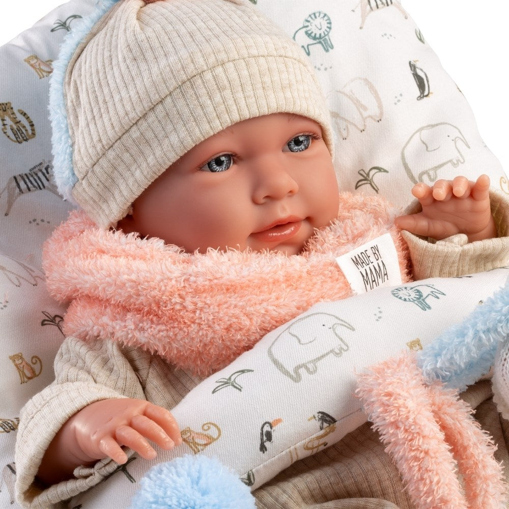 Llorens - Baby Girl Doll with Crying Mechanism, Clothing & Cushion: Mimi - 42cm
