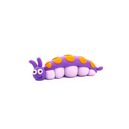 Hey Clay - Modelling Air-Dry Clay with Fun Interactive App - Caterpillar, series Bugs, 3 cans