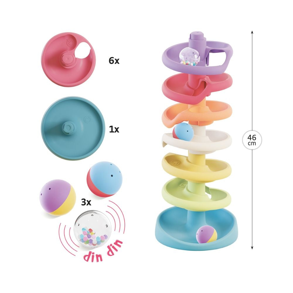 Quercetti - Eco-Friendly Spiral Tower Ball Run Baby Toy