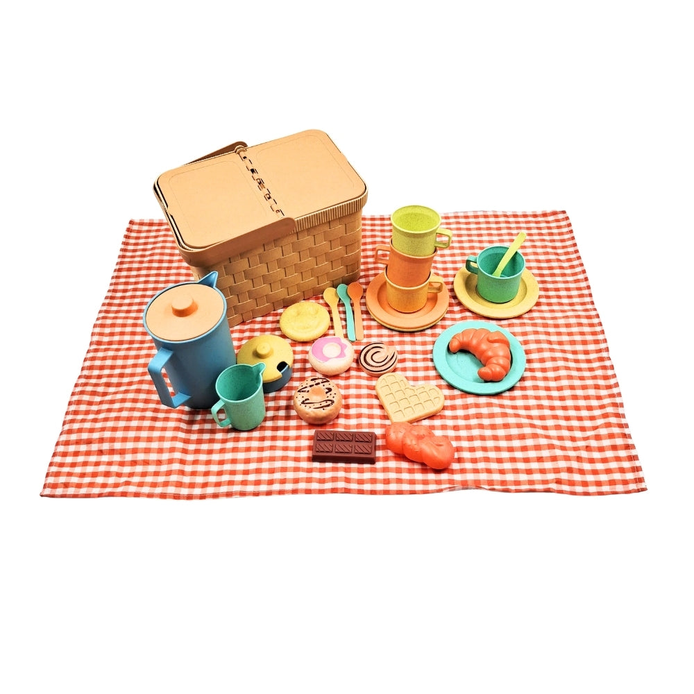 Mingli Toys - Pretend & Play - Picnic Teapot Play Set - Eco-friendly - 27 Pieces