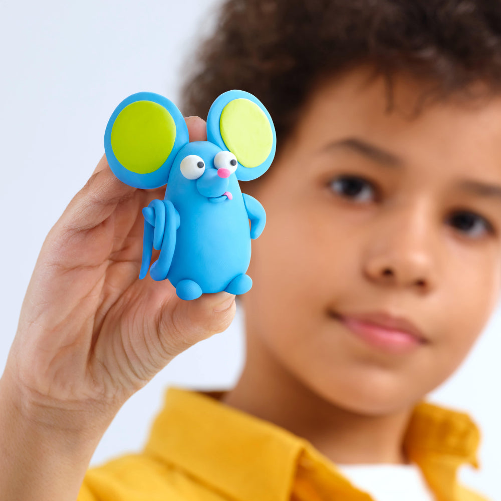 Hey Clay - Modelling Air-Dry Clay with Fun Interactive App - Persian cat, Mouse, Chihuahua, Series Fluffy Pets, 6 cans