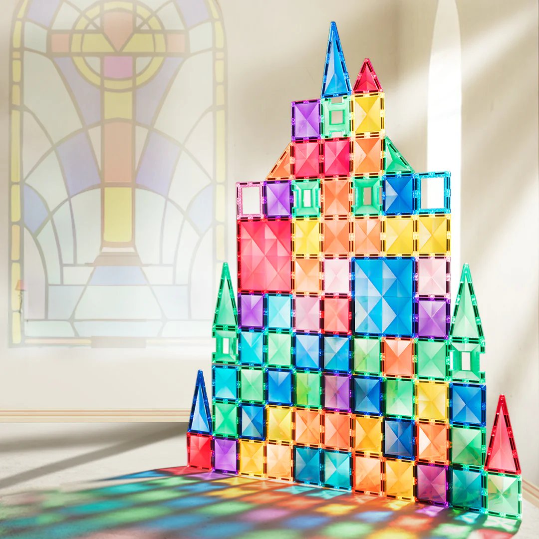 Mideer - Colourful Magnetic Tiles Building Set - 100pcs - Motherhood