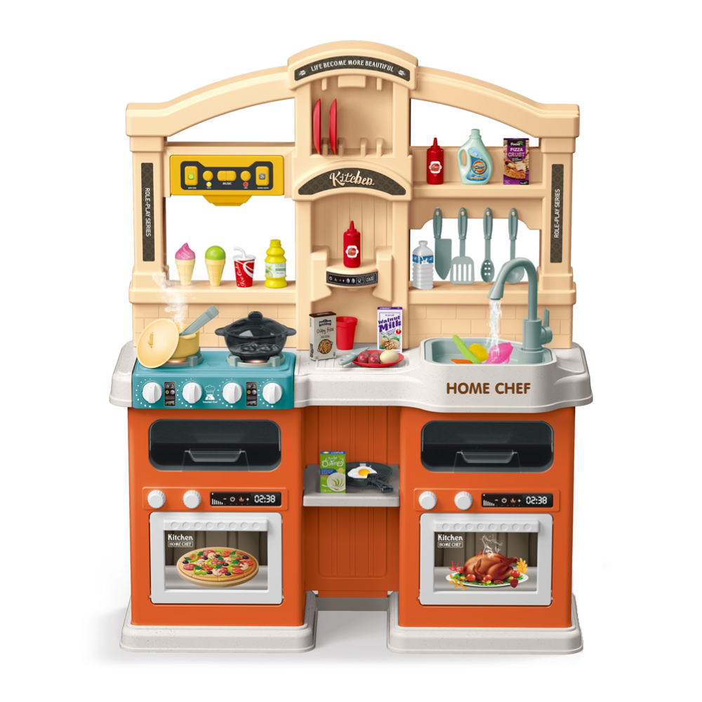 Cogo - Pretend & Play Kitchen Set - Burgundy - 67 Accessories