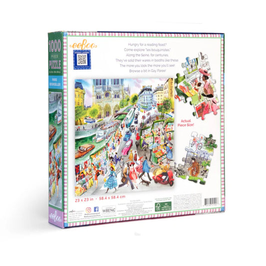 eeBoo - Paris Bookseller 1000 Piece Square Puzzle