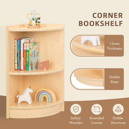 TookyToy - Wooden Corner Shelf and Toy Storage for Kids Room: Plywood 60x30cm
