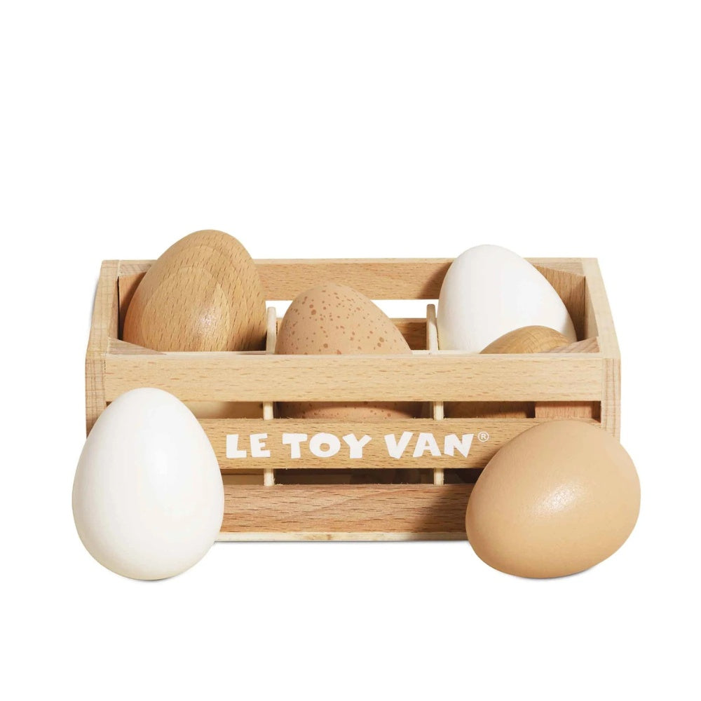 Le Toy Van - Wooden Farm Eggs Food Crate - 7pcs