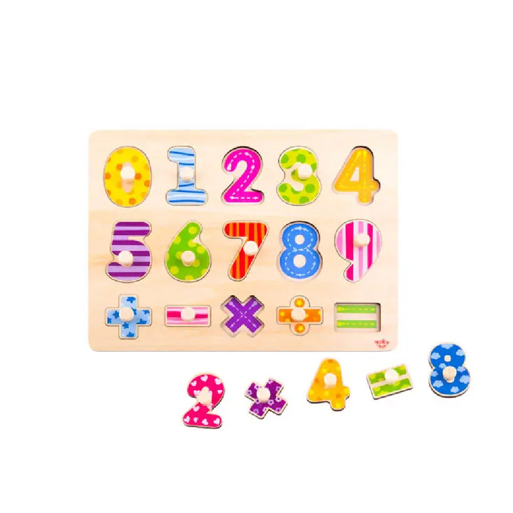 TookyToy - Wooden Peg Puzzle - Numbers