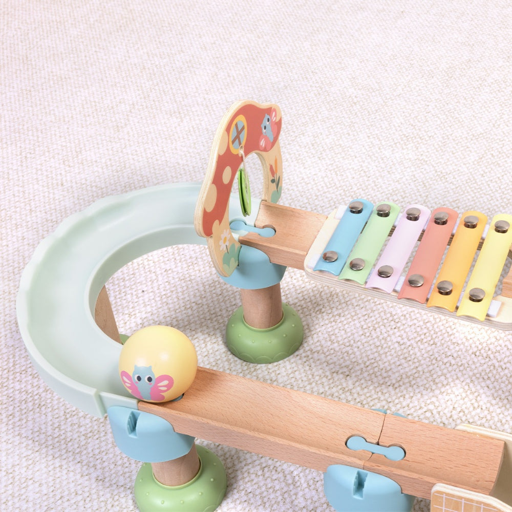 TookyToy - Montessori Multi-Activity Ball Drop Track Toy - 43 Pieces