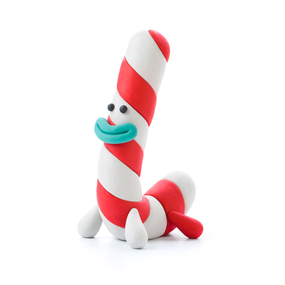 Hey Clay - Modelling Air-Dry Clay with Fun Interactive App - Candy Cane, Christmas Series, 5 cans