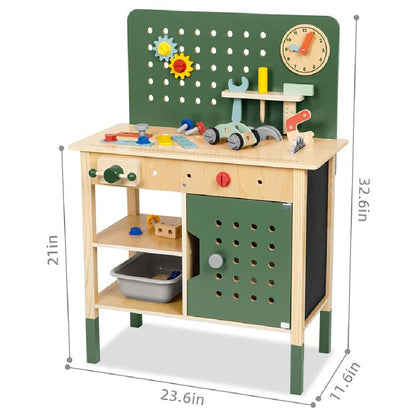 TookyToy - Pretend Play Wooden Workbench Set - Motherhood