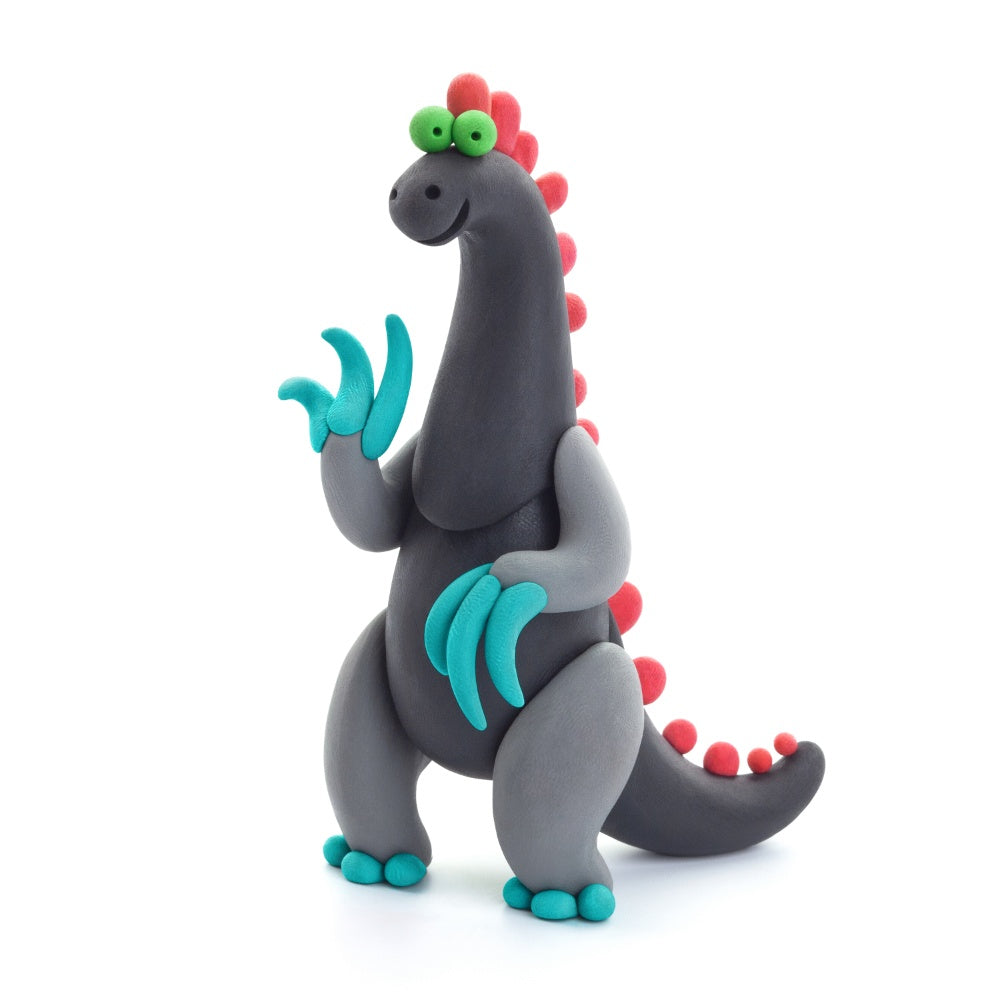 Hey Clay - Modelling Air-Dry Clay with Fun Interactive App - Ankylosaurus, Parasaurolophus, Therizinosaurus, Series Mega Dinos, 6 cans