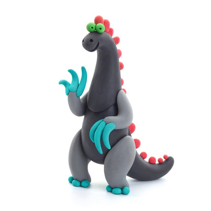 Hey Clay - Modelling Air-Dry Clay with Fun Interactive App - Ankylosaurus, Parasaurolophus, Therizinosaurus, Series Mega Dinos, 6 cans