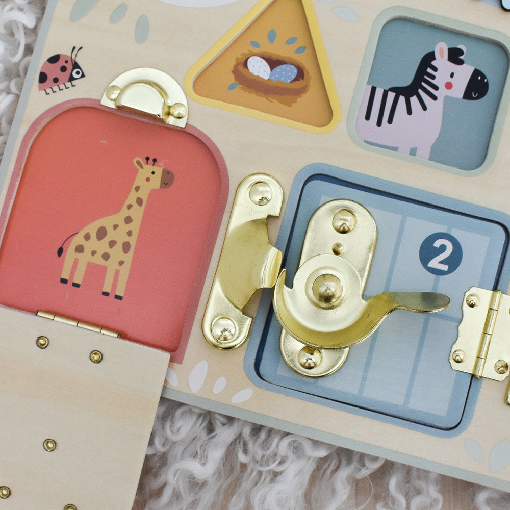 TookyToy - Wooden Busy Board - Pastel
