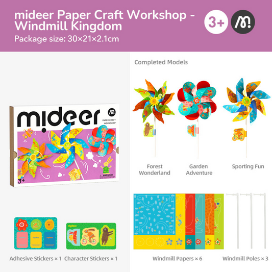 Mideer - Origami Paper Craft Kit: Windmill Kingdom