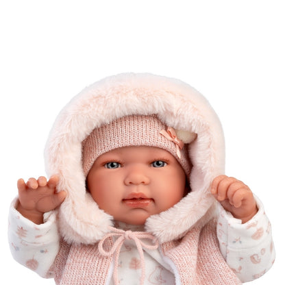 Llorens - Newborn Baby Girl Doll with Crying Mechanism & Clothing: Tina - 44cm