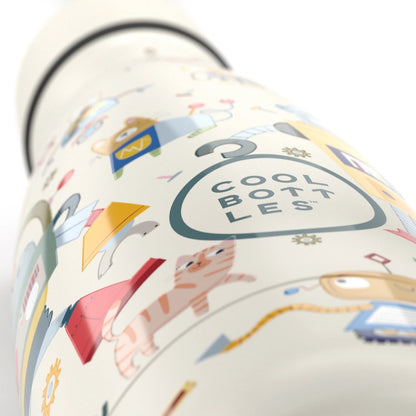 Cool Bottles - Kids Triple-Insulated Water Bottle - Messy Robots 350ml