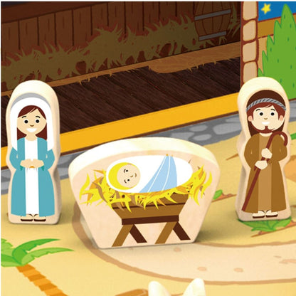 hi Pando - Nativity Scene - Wooden Christmas Story Play Box Set