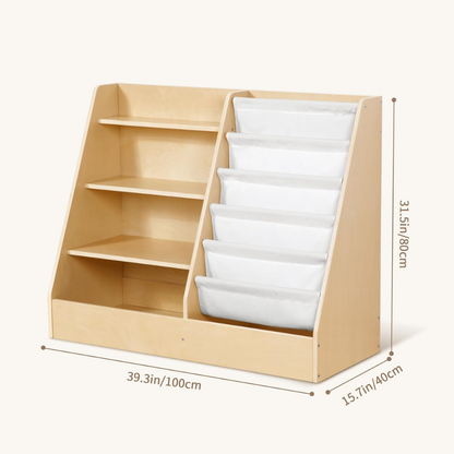 TookyToy - Montessori Bookshelf And Toy Organizer for Kids Room