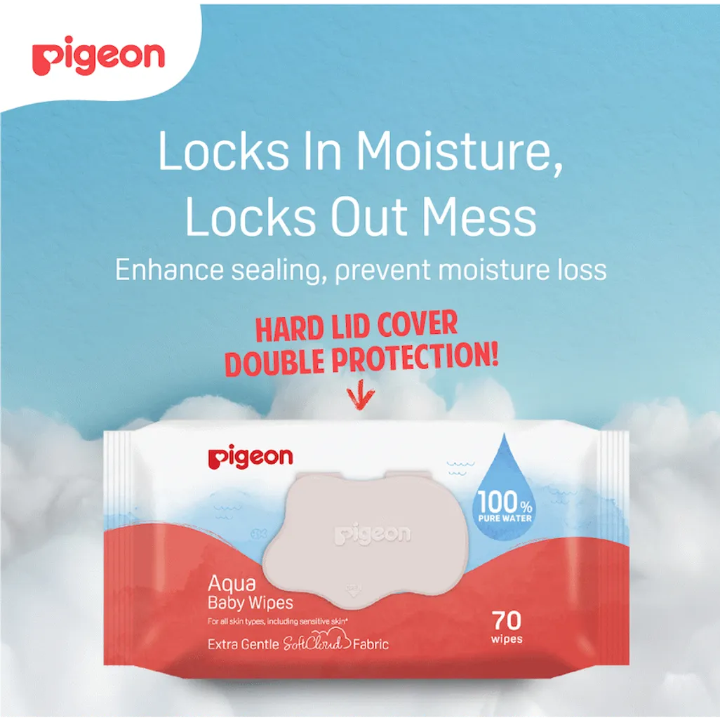 Pigeon Aqua Baby Wipes 70's Fliptop 3-in-1