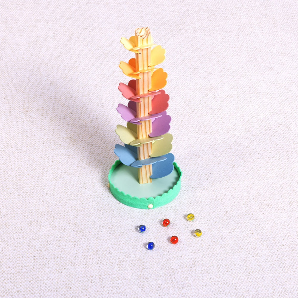 TookyToy - Wooden Ball Track Tree Toy with Spinning Leaves