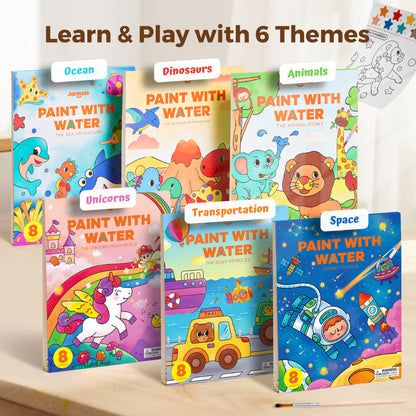 Jar Meló - Watercolour Painting Book - 20 Pages & Paint Brush - Unicorns