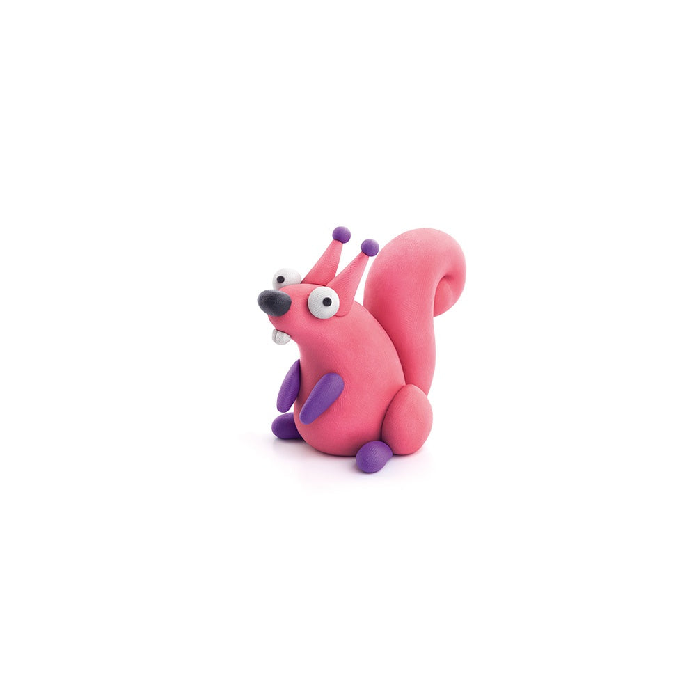 Hey Clay - Modelling Air-Dry Clay with Fun Interactive App - Squirrel, series Forest Animals, 3 cans