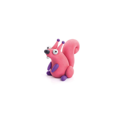 Hey Clay - Modelling Air-Dry Clay with Fun Interactive App - Squirrel, series Forest Animals, 3 cans