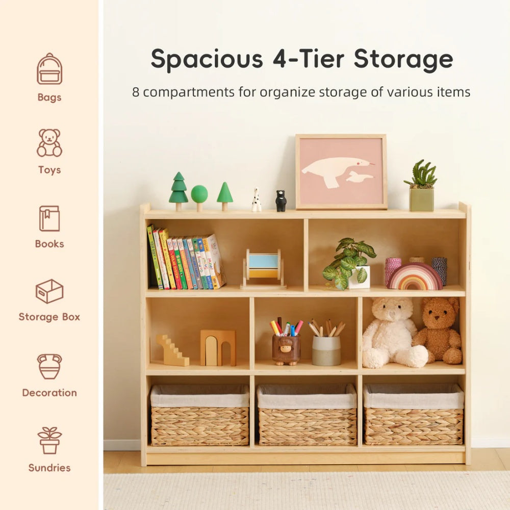 TookyToy - Wooden Shelf and Toy Storage for Kids Room: Plywood 90x113cm
