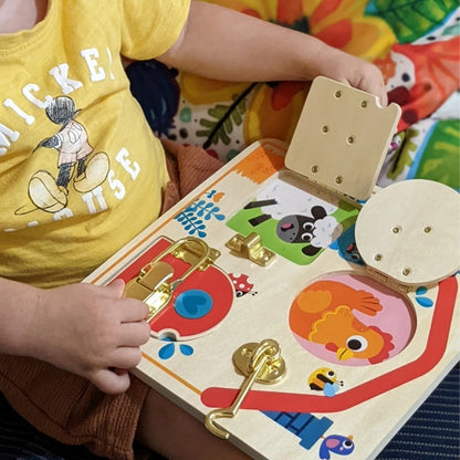 TookyToy - Wooden Latches Activity Busy Board