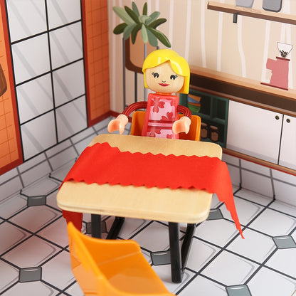 TopBright - Pretend Play Bonnie's Sunshine Kitchen Mini Dollhouse-**