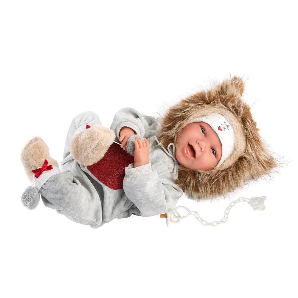 Llorens - Baby Girl Doll With Clothing And Accessories: Mimi Sonrisas Baby With Lion Pijama- 42cm (Laughing Mechanism)