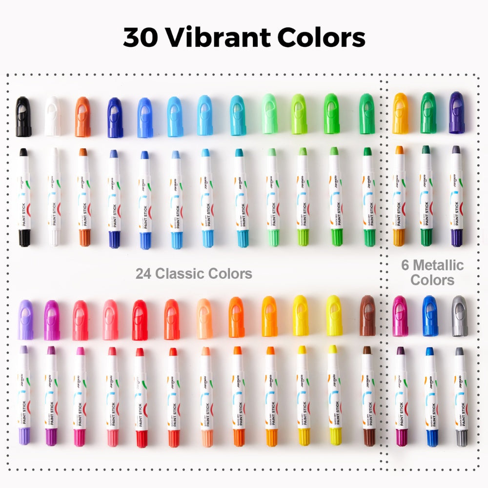 Jar Meló - Twistable Washable Silky Crayons - Wet & Dry Art Set - 30 Colours