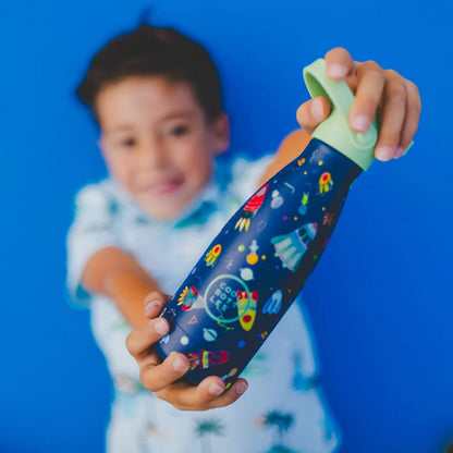 Cool Bottles - Kids Triple-Insulated Water Bottle - Space Rockets 260ml