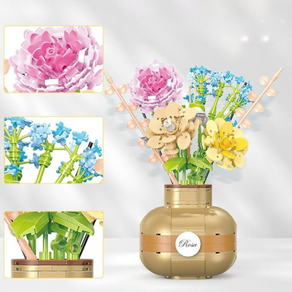 Cogo - Building Block Set - Flower Bouquet in Vase - 542 Pieces - Motherhood