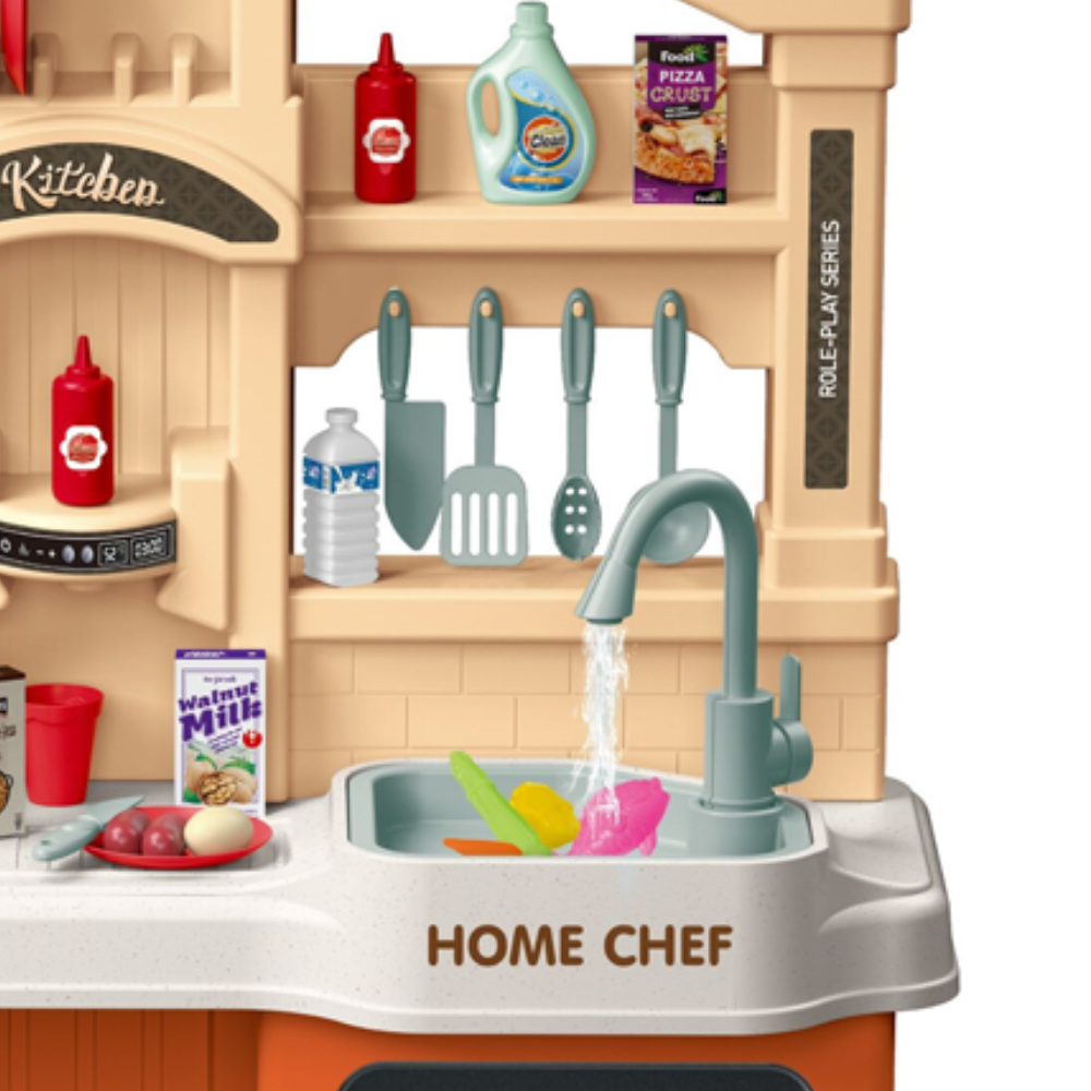 Cogo - Pretend & Play Kitchen Set - Burgundy - 67 Accessories