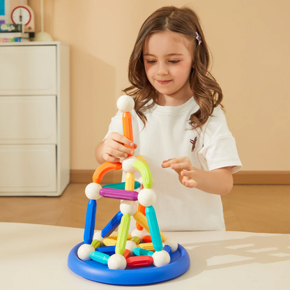 Mideer - Rainbow Magnetic Building Sticks STEM Construction Toy - 60 Pieces