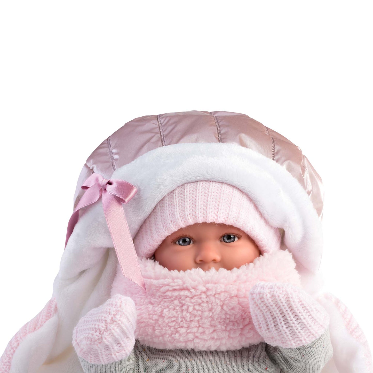 Llorens - Baby Girl Doll with Crying Mechanism, Carry Cot, Clothing & Accessories: Mimi - 42cm