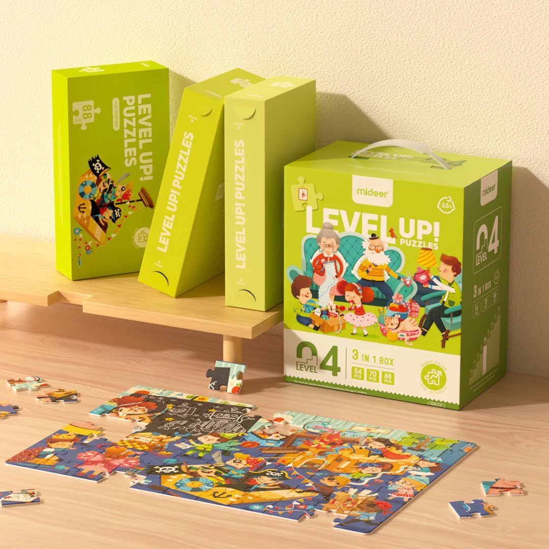 Mideer - Level Up Puzzles - 3-in-1 - Level 4 A Day Of Mine