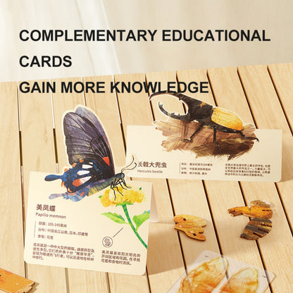 Mideer - Wooden 3D Puzzle for Kids with Educational Flash Cards - Bee & Hive 48 Pieces