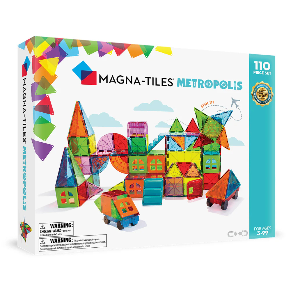 Magna-Tiles - Magnetic Construction Set - Metropolis Set - 110pcs