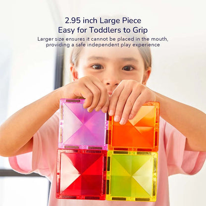 Mideer - Colourful Magnetic Tiles Building Set - Warm Colours - 20pcs
