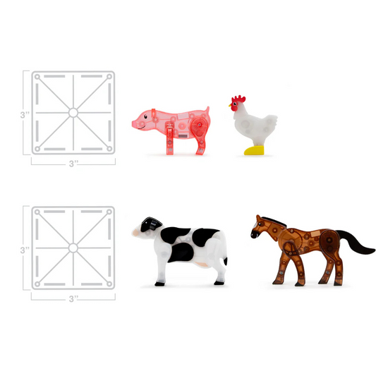 Magna-Tiles - Magnetic Construction Set - Farm Animals Set - 25pcs