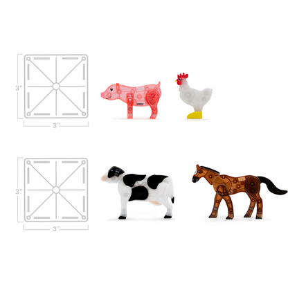 Magna-Tiles - Magnetic Construction Set - Farm Animals Set - 25pcs